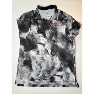 Nike Dri-FIT Tour Ombre Golf Polo Shirt Black Grey Size Medium Men's